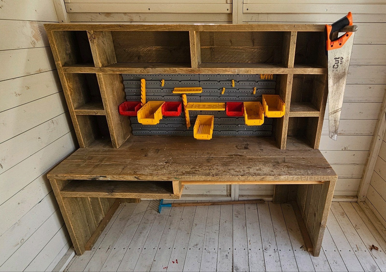 Kinder werkbank van steigerhout., Ophalen, Gebruikt, Hout