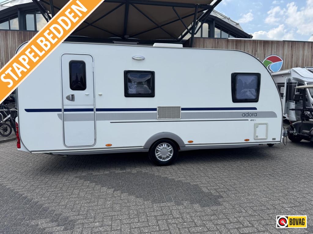 Adria Adora 493 TK 2013 NIEUW 3M TENT!!!, Caravans en Kamperen, Schokbreker, Standaardzit, Bedrijf, Adria