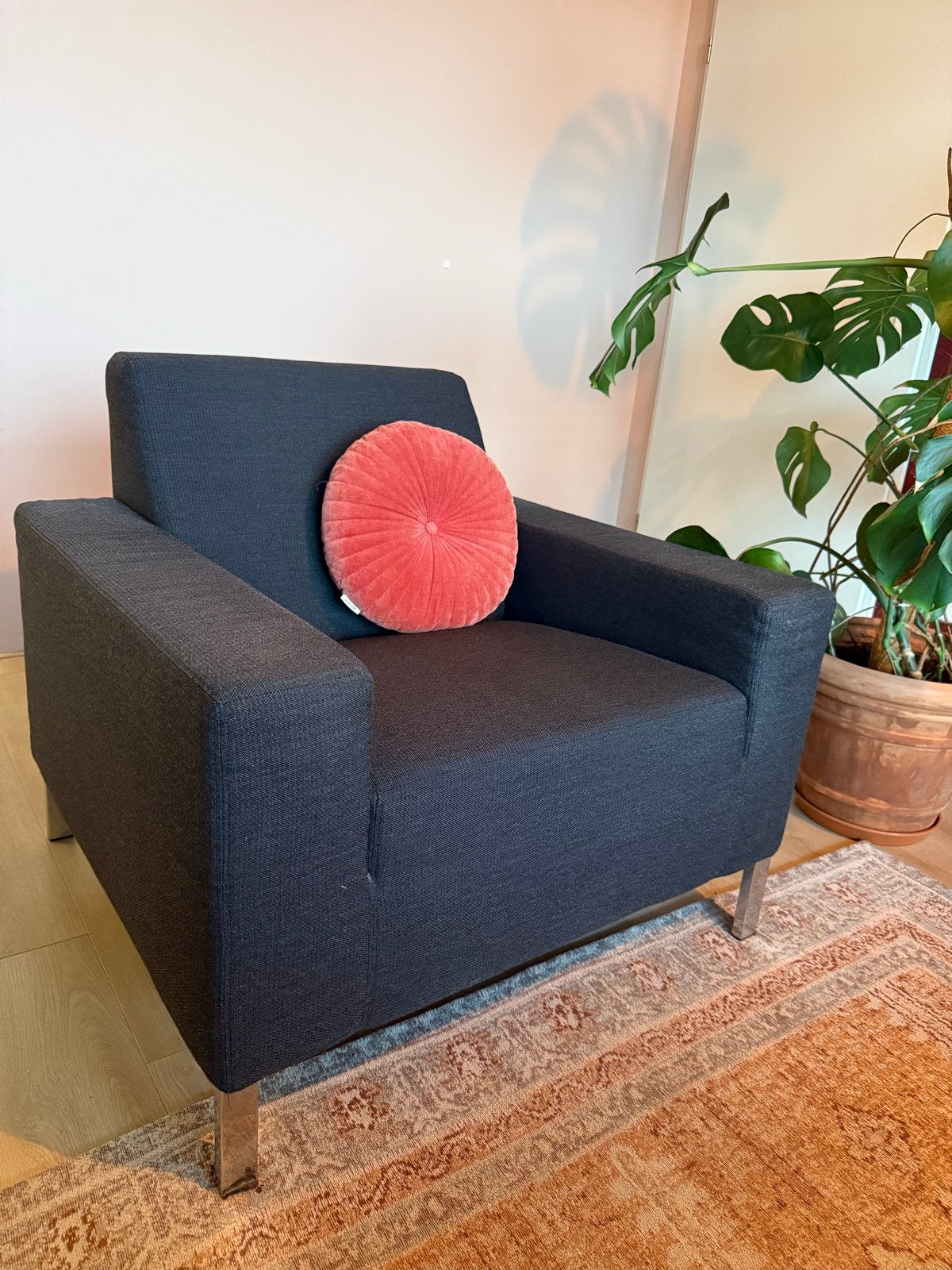 Gelderland 6515 F 2A stoel/fauteuil met smalle arm, Ophalen of Verzenden, Gebruikt, Stof, 75 tot 100 cm
