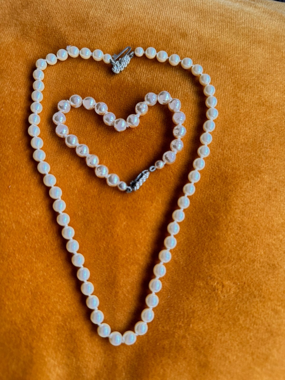 Parel ketting maat 38, Ophalen of Verzenden, Zo goed als nieuw, Wit, Overige materialen