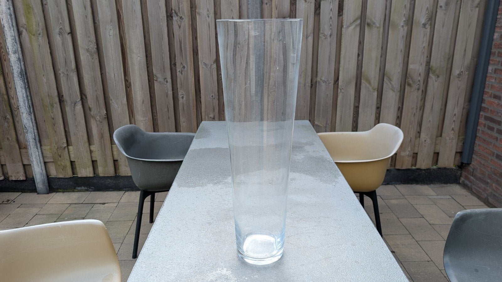 Grote stevige glazen vaas - 70 cm hoog, Ophalen of Verzenden