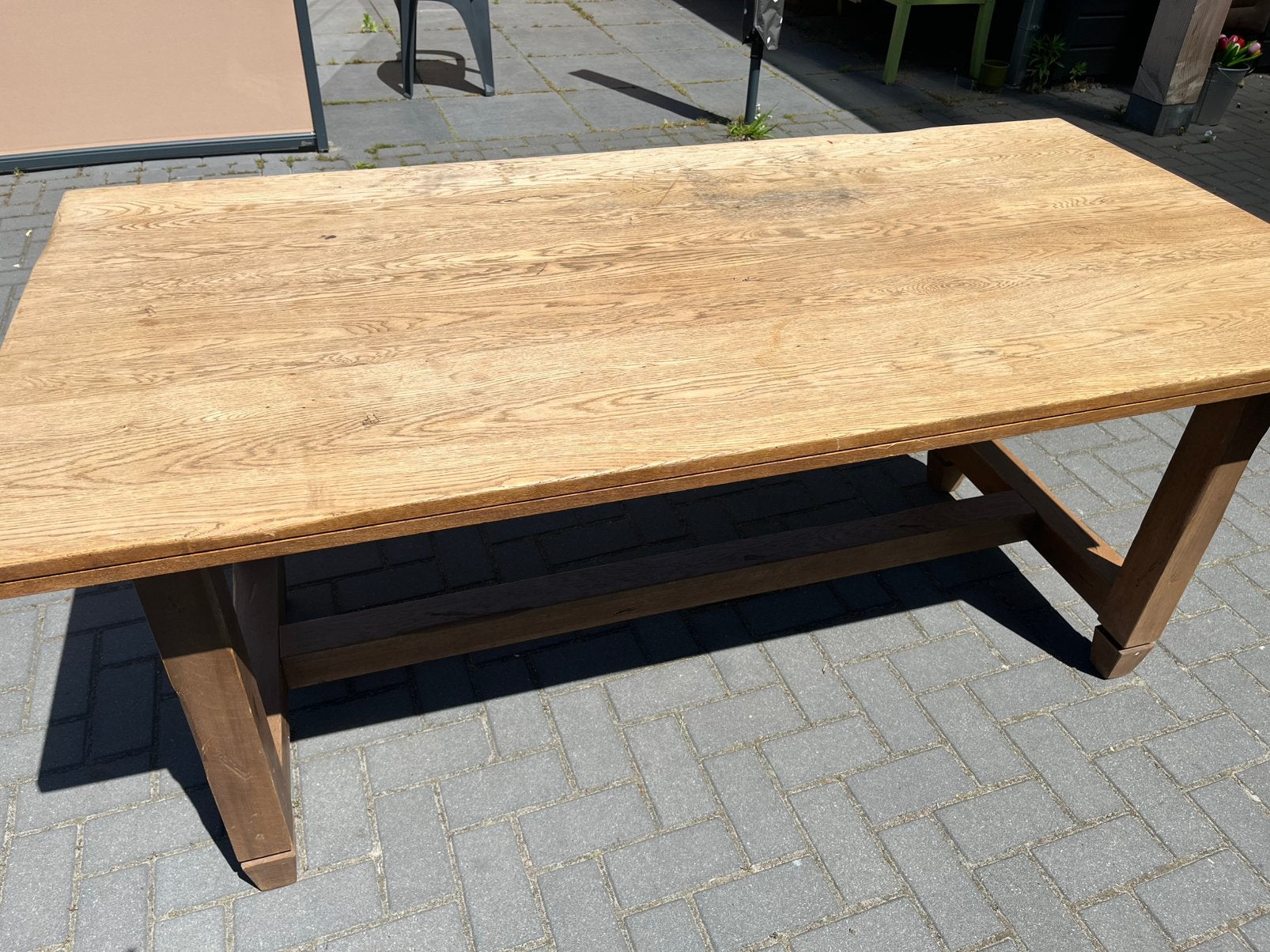 Eiken tafel 1.80, Huis en Inrichting, Ophalen, Gebruikt, Eikenhout, 50 tot 100 cm