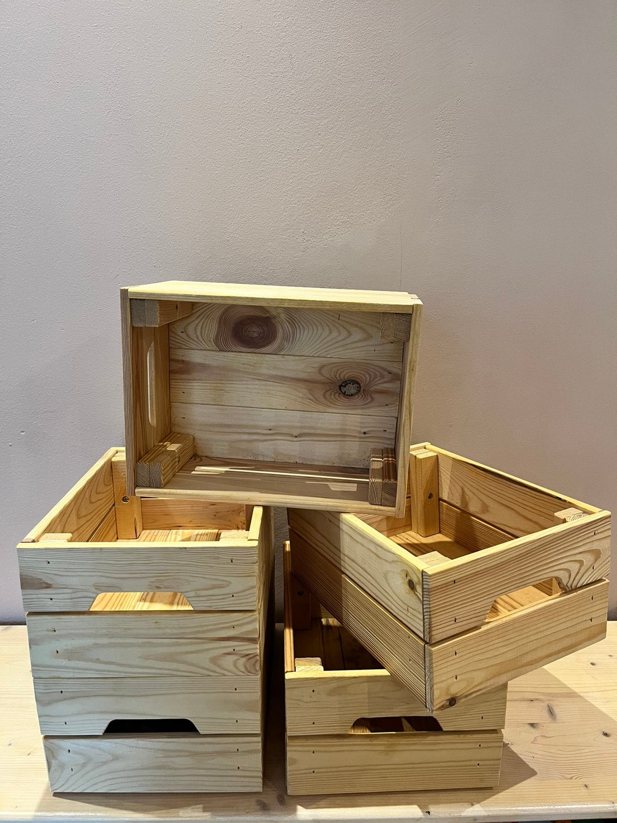5 Ikea Knagglig houten kratjes 23x31x15 cm, Ophalen, Minder dan 35 cm, Minder dan 50 cm, Zo goed als nieuw