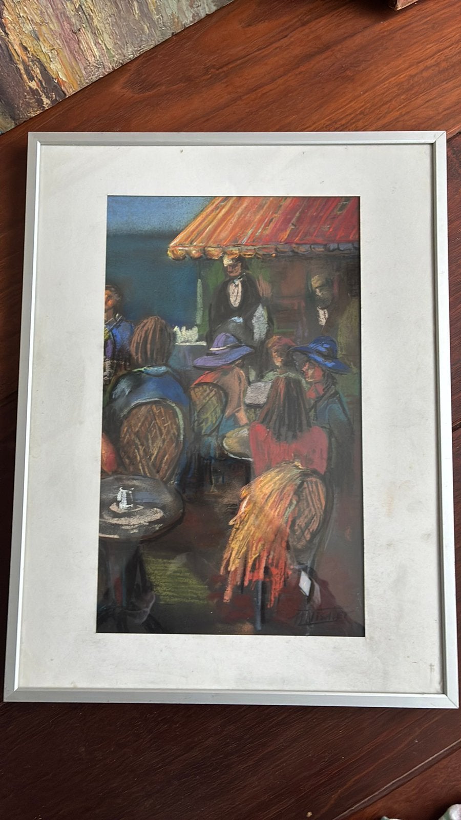 Krijttekening Nesnier papier ingelijst, Antiek en Kunst, Ophalen of Verzenden