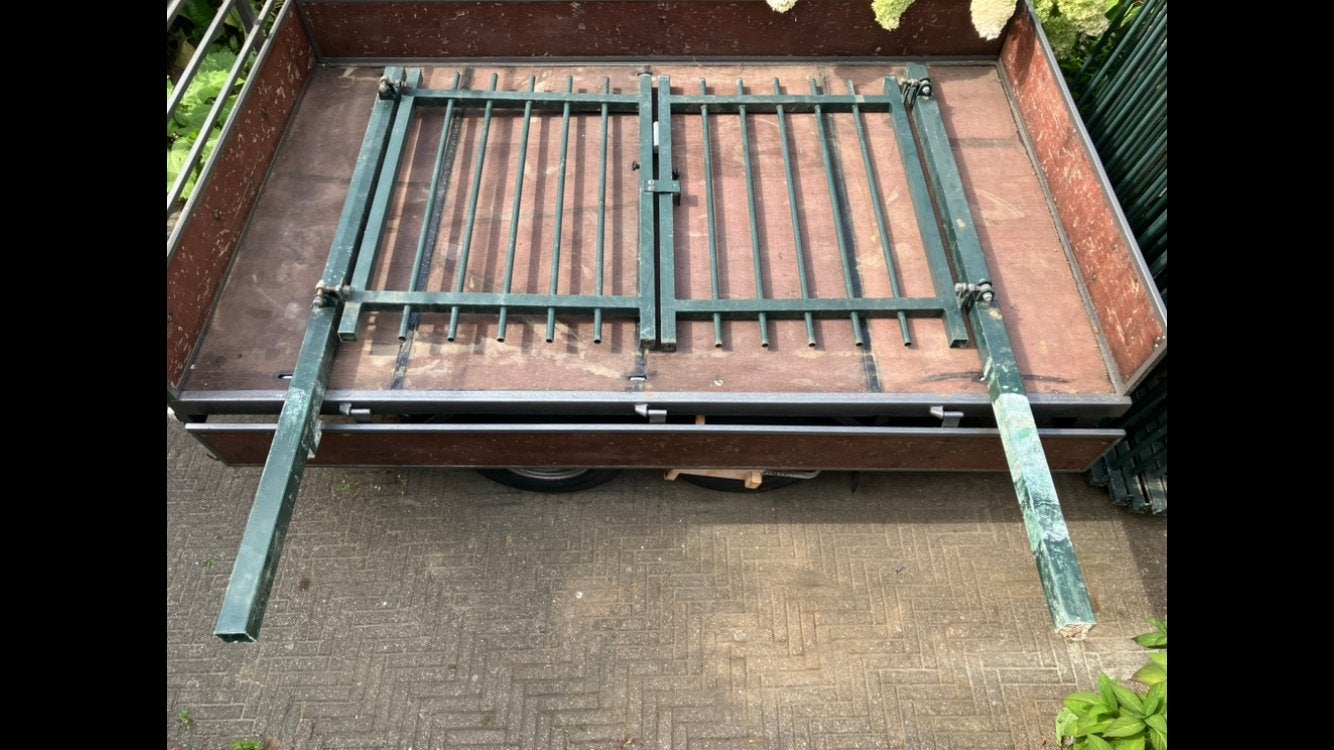 Stevige poort, Tuin en Terras, Tuinpoorten, Ophalen, Gebruikt, Staal, 100 tot 150 cm