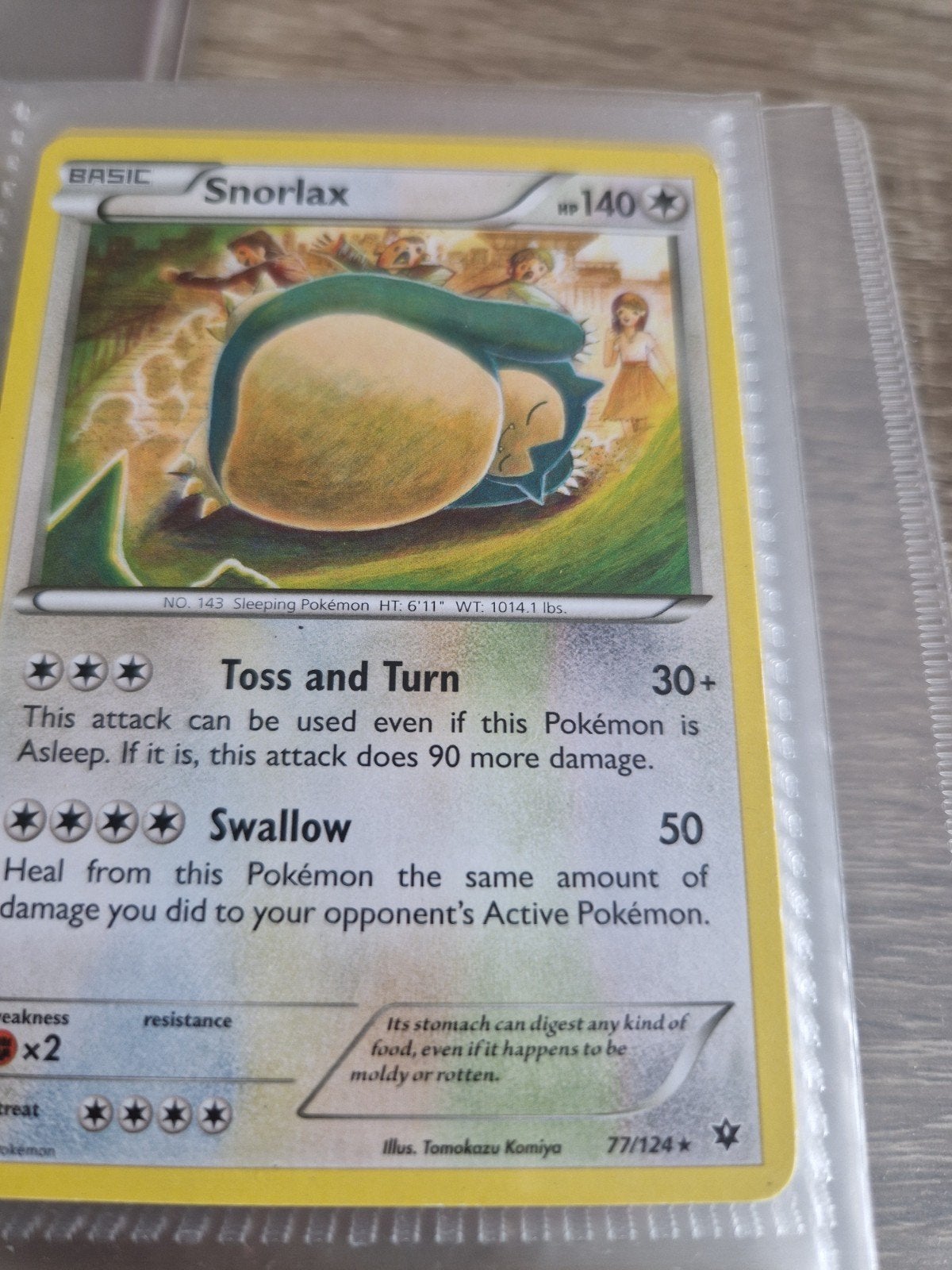 Pokemon Kaart Snorlax 77/124 - Basic HP140, Ophalen of Verzenden, Zo goed als nieuw, Losse kaart