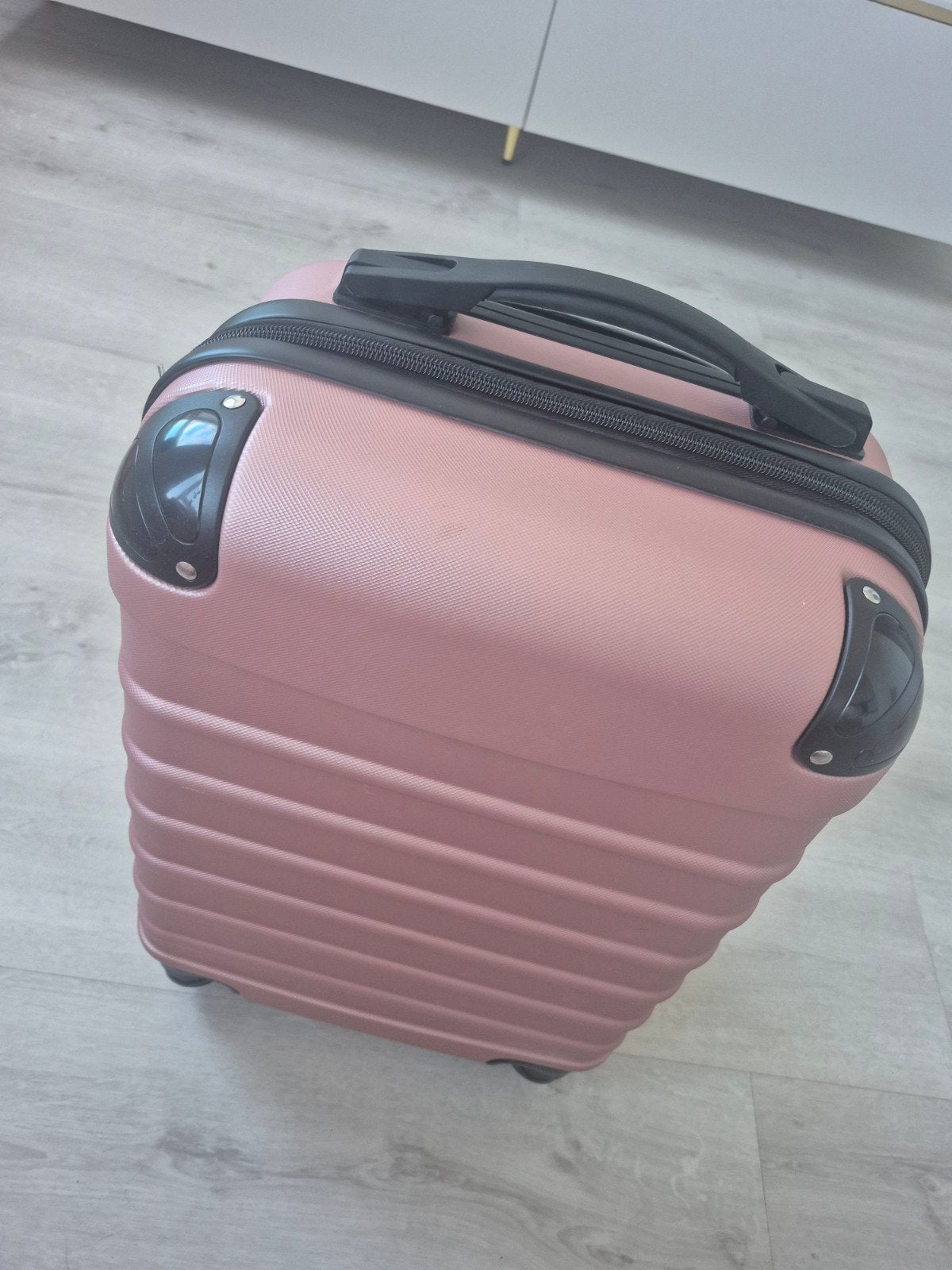 Roze mini trolley, Ophalen, Hard kunststof, Minder dan 50 cm, Minder dan 35 cm