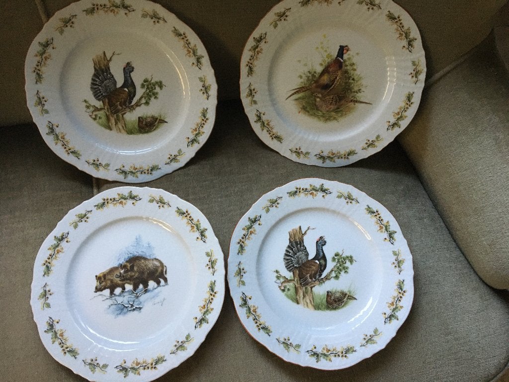 4 borden van het jachtservies van Seltmann Weiden, Ophalen, Overige merken, Zo goed als nieuw, Bord(en)