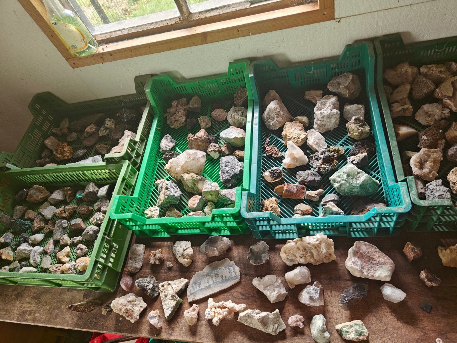Grote verzameling mineralen, kristallen, edelstenen, Verzamelen, Mineralen en Fossielen, Ophalen, Mineraal