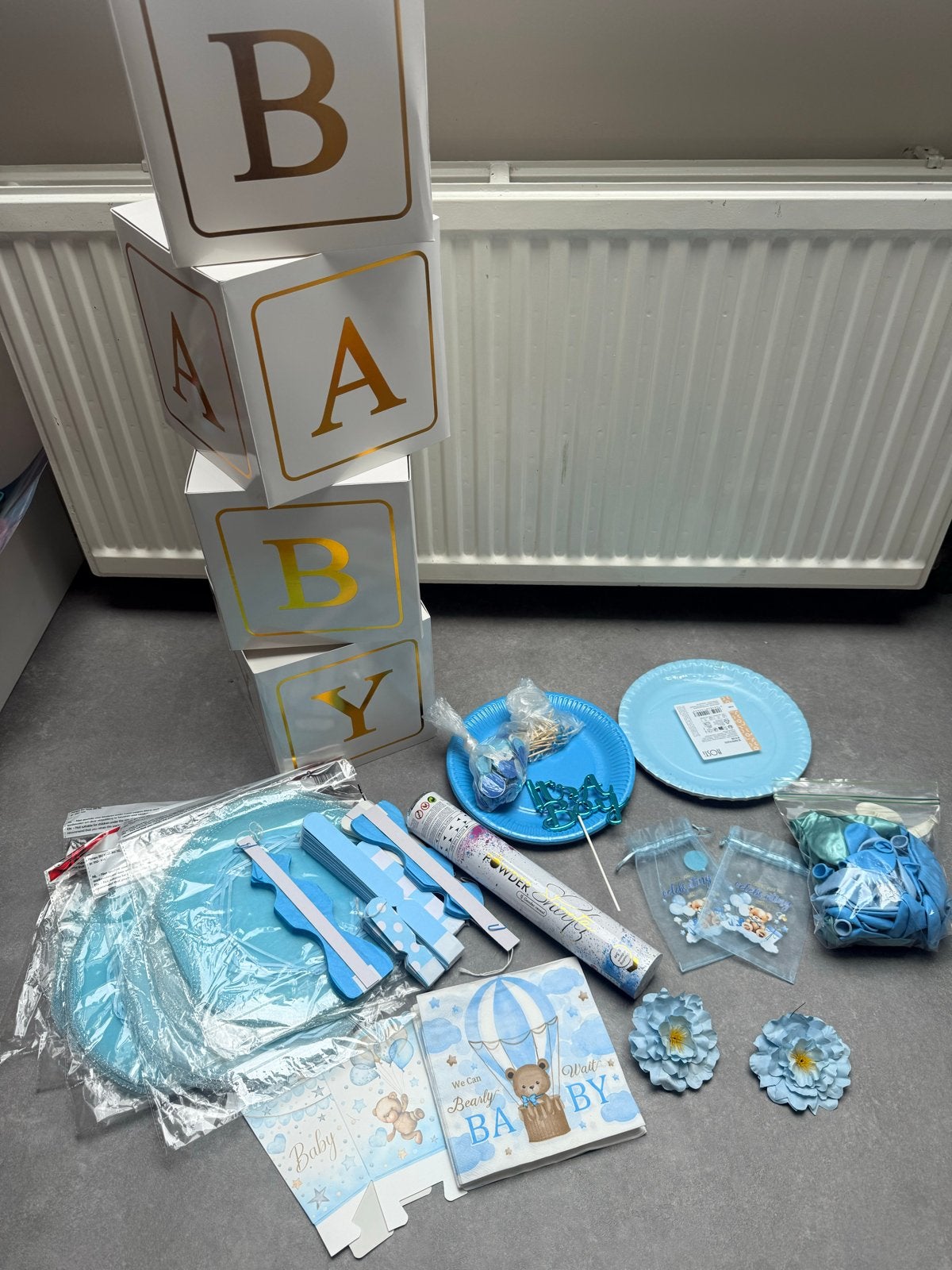 Baby Boy Feestpakket: Decoratie en Servies voor Babyshower, Ophalen of Verzenden, Nieuw, Versiering, Geboorte of Huwelijk