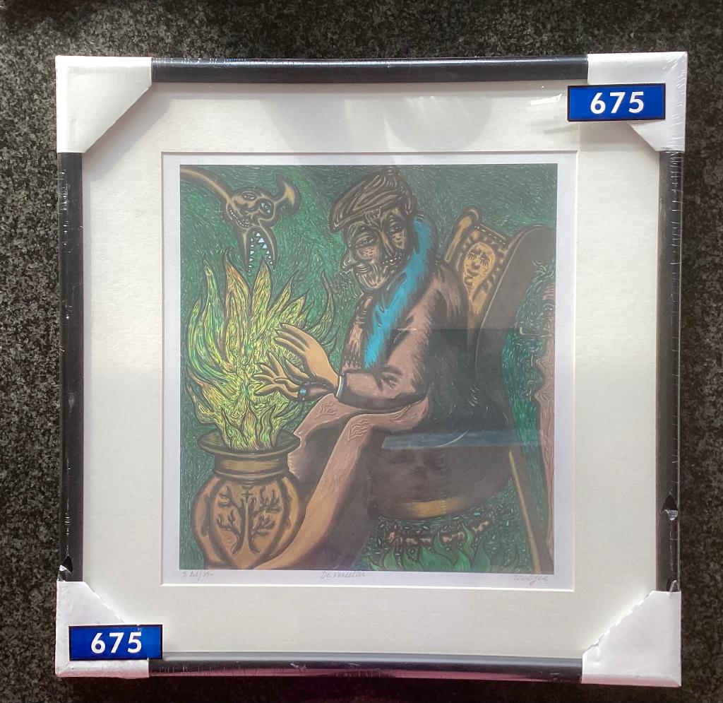 Zeefdruk, litho, De Verteller, Perjoo Roobjee, nieuw, Ophalen