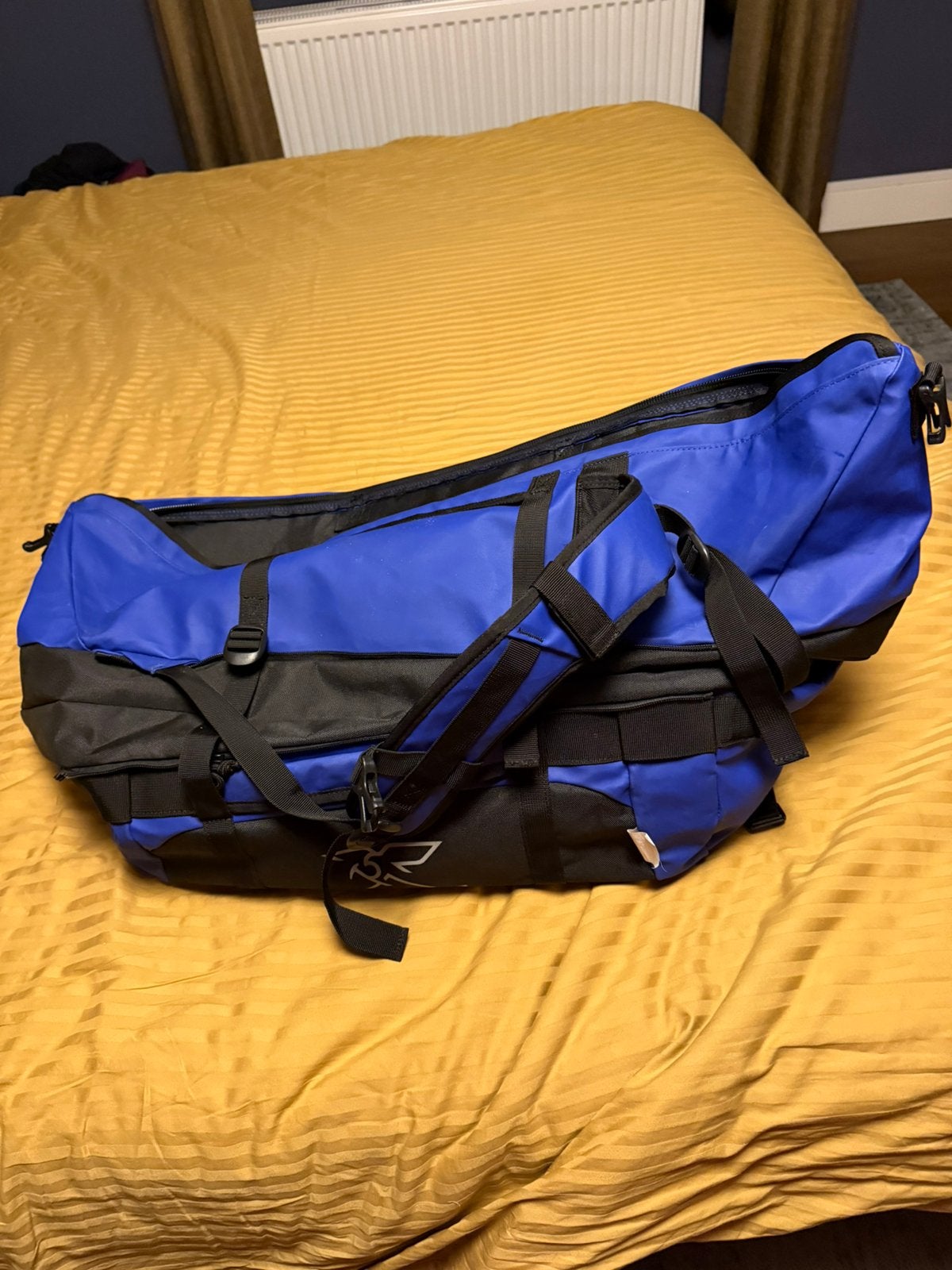 Simond duffeltas Decathlon 40-60lt, Ophalen, 30 cm of meer, Blauw, Minder dan 35 cm
