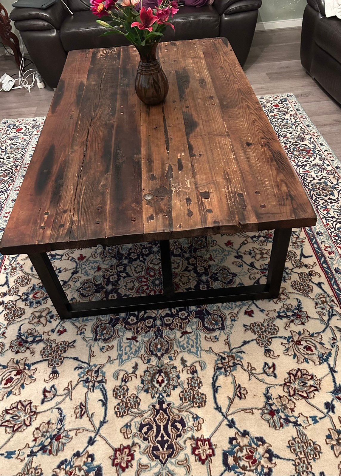 Timothy Oulton Axel salontafel/coffee table  scheepshout, Ophalen, Zo goed als nieuw, Rechthoekig, 50 tot 100 cm