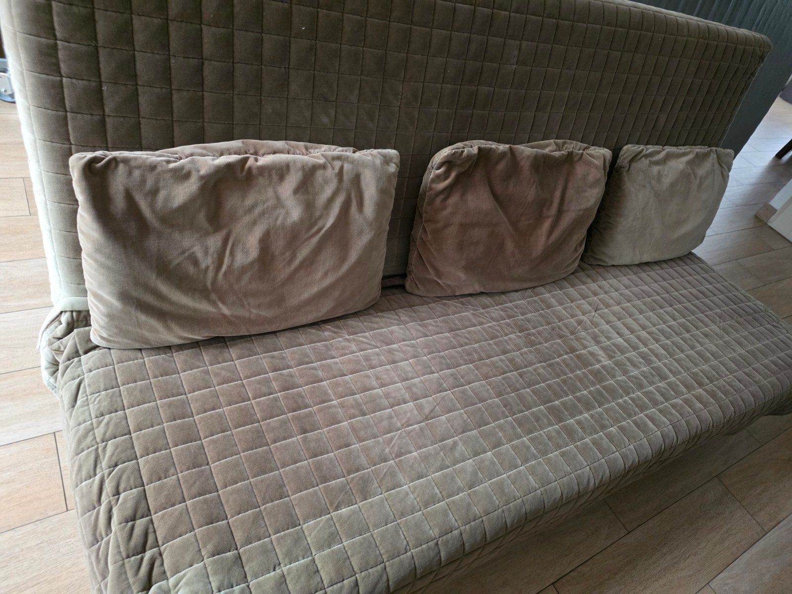 IKEA SLAAPBANK IN ZEER GOEDE STAAT EN COMPLEET WASBAAR, Ophalen, Zo goed als nieuw, Tweepersoons, 140 cm