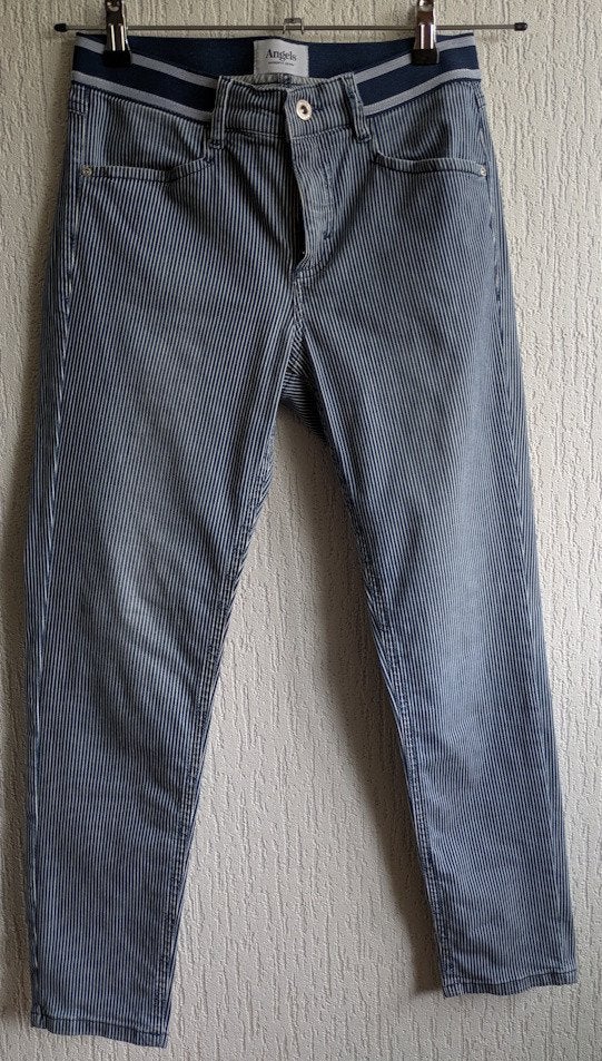 Angels #36 - 7/8 broek - blauw streep, Kleding | Dames, Blauw, Ophalen of Verzenden, Zo goed als nieuw, Angels