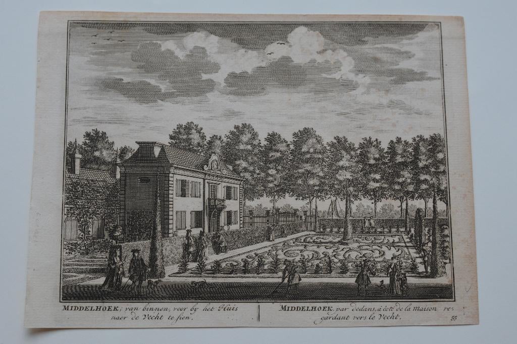 LOENEN AAN DE VECHT MIDDELHOEK Gravure 1719 D.STOPENDAAL GA0, Verzenden, Stadsgezicht, 15 cm, 20 cm