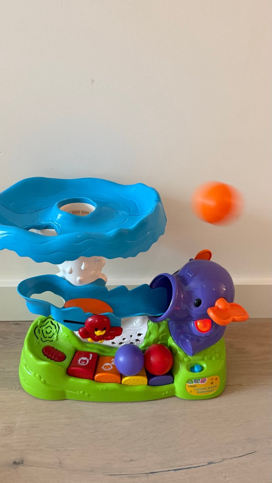 vtech lanceer en leer ballenabaan, Kinderen en Baby's, Speelgoed | Vtech, Ophalen of Verzenden, Zo goed als nieuw, 6 maanden tot 2 jaar