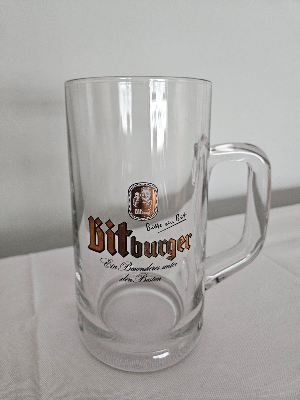 bitburger bierpul 0,5 l. met logo, Verzamelen, Ophalen of Verzenden, Zo goed als nieuw, Glas of Glazen, Overige merken