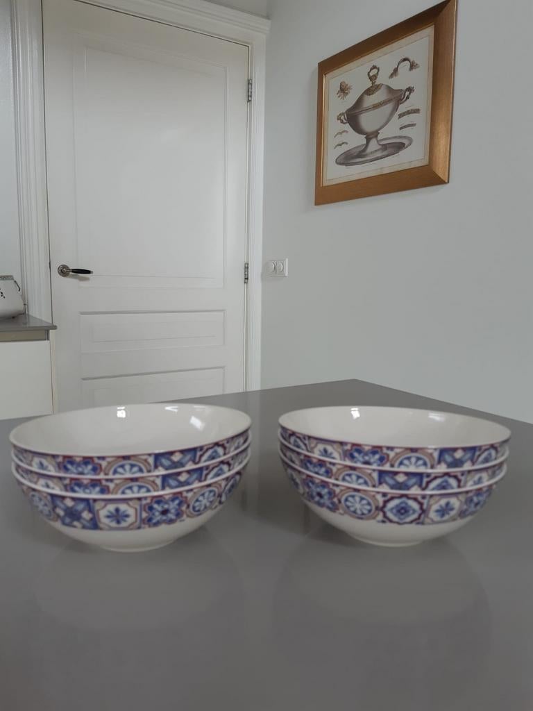 6 Dessertschaaltjes Villeroy en Boch Indigo Caro Nieuw, Nieuw, Ophalen of Verzenden, Kom(men), Overige stijlen