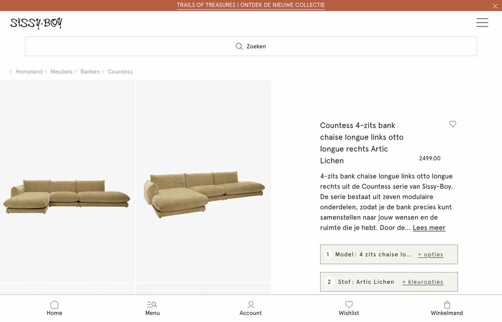 Loungebank sissi-boy, Ophalen, Minder dan 75 cm, 300 cm of meer, Zo goed als nieuw