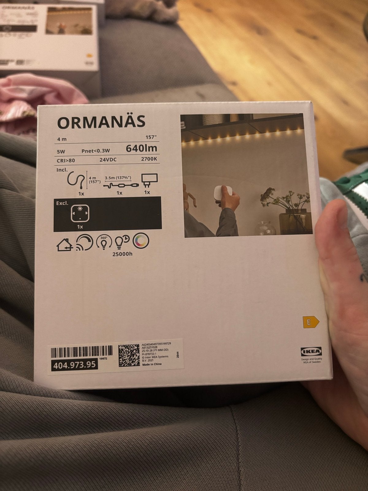 IKEA ORMANÄS LED-lichtstrip 4m, 2700K, 640lm, Huis en Inrichting, Kleur aanpasbaar, Ophalen of Verzenden, Nieuw, IKEA