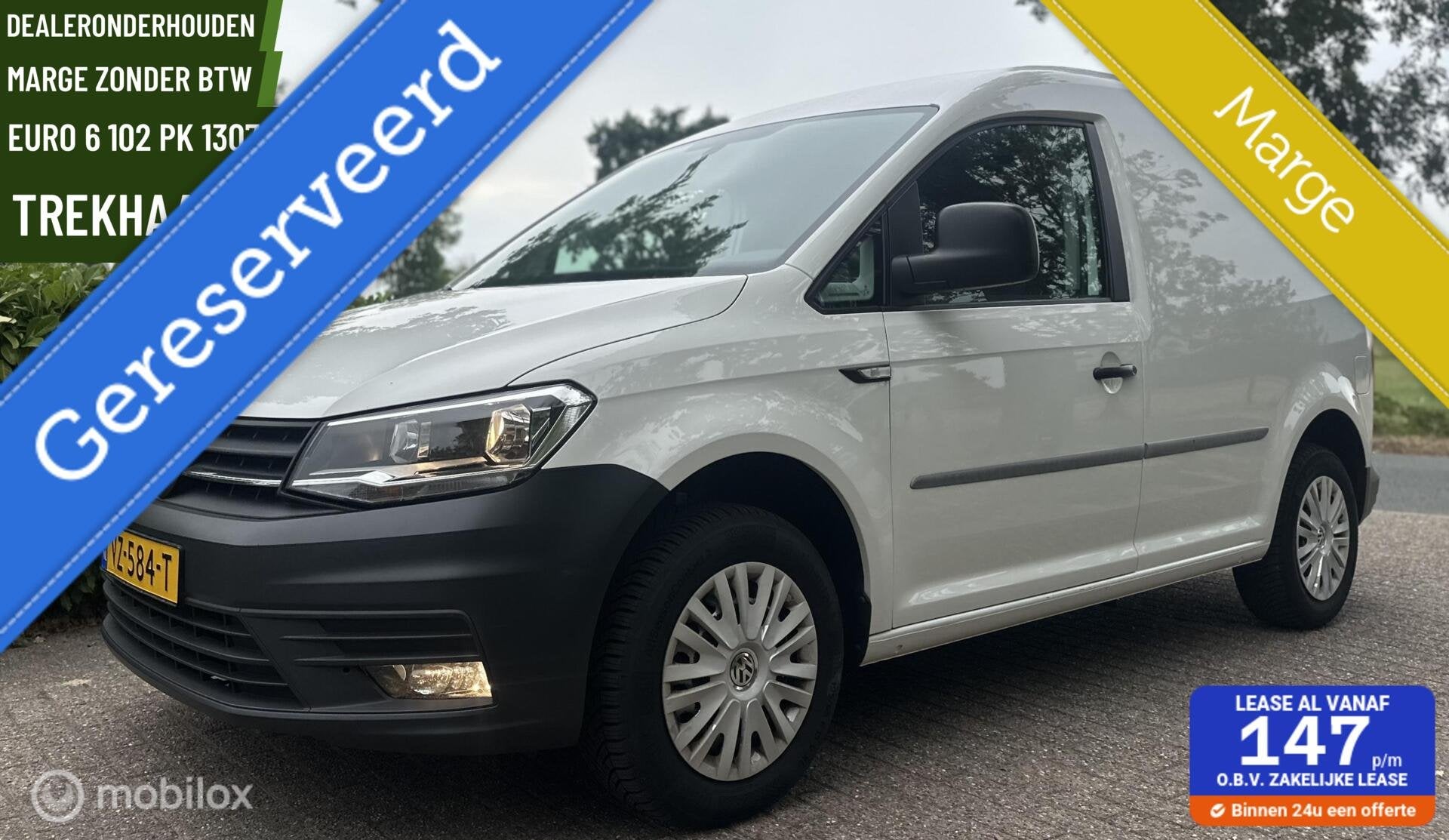 Volkswagen Caddy 2.0 TDI 102 PK Euro6 MARGE Airco trekhaak, Stof, Gebruikt, 4 cilinders, Volkswagen