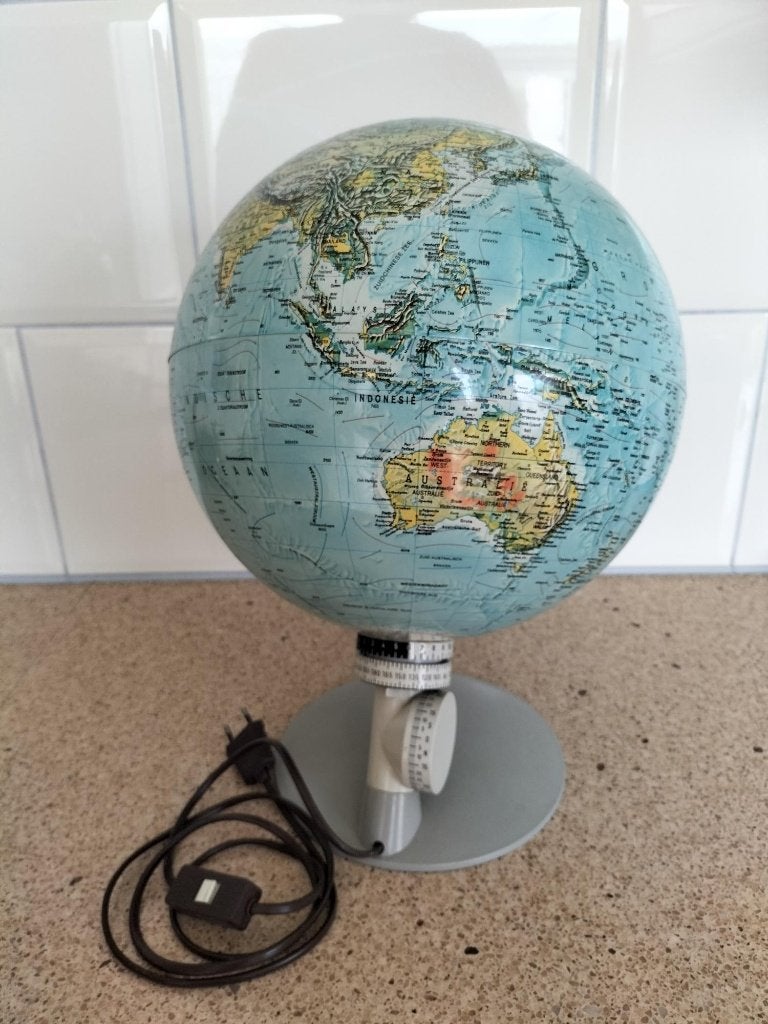 Prachtige vintage wereldbol / globe Scan-Globe Denmark 1972, Ophalen, Kunststof, 30 cm, Verlicht