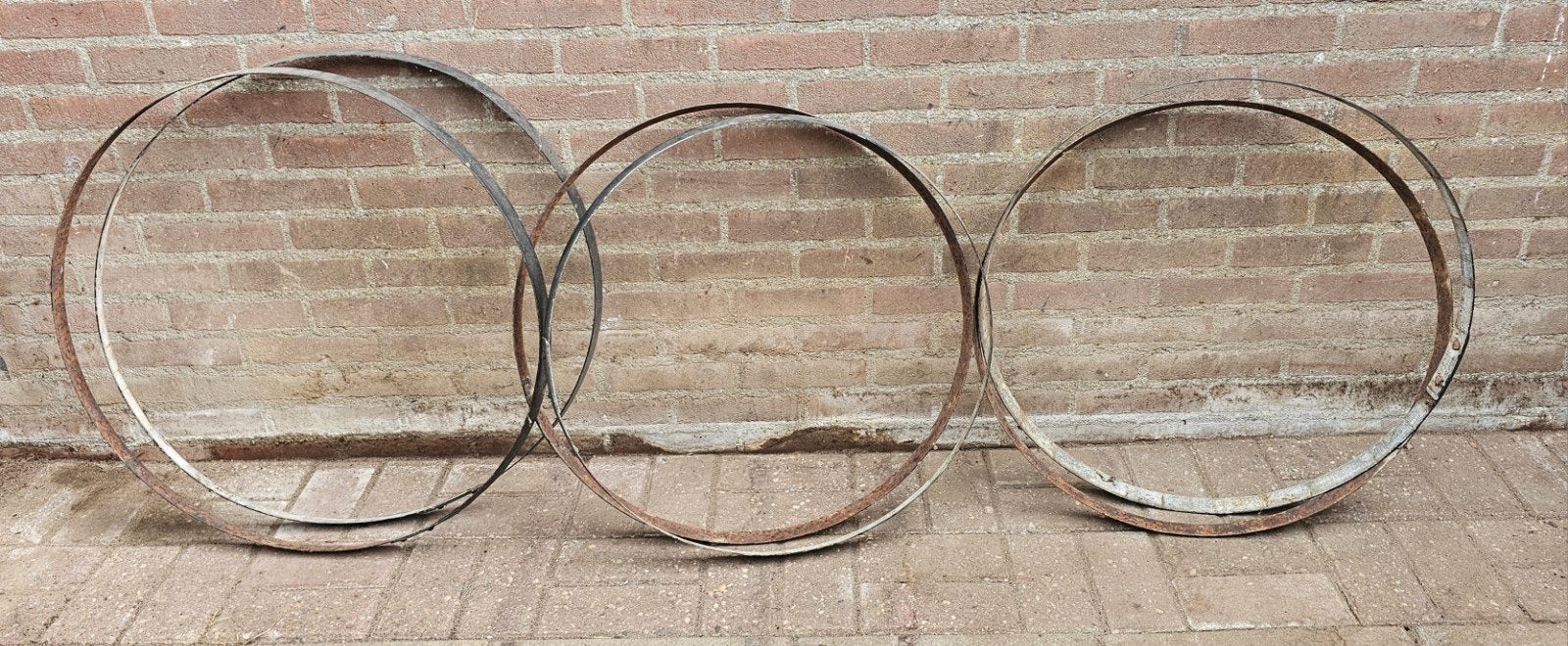 Set van 6 metalen banden van wijnvaten banden - decoratie, Minder dan 75 liter, Ophalen, Gebruikt, Metaal