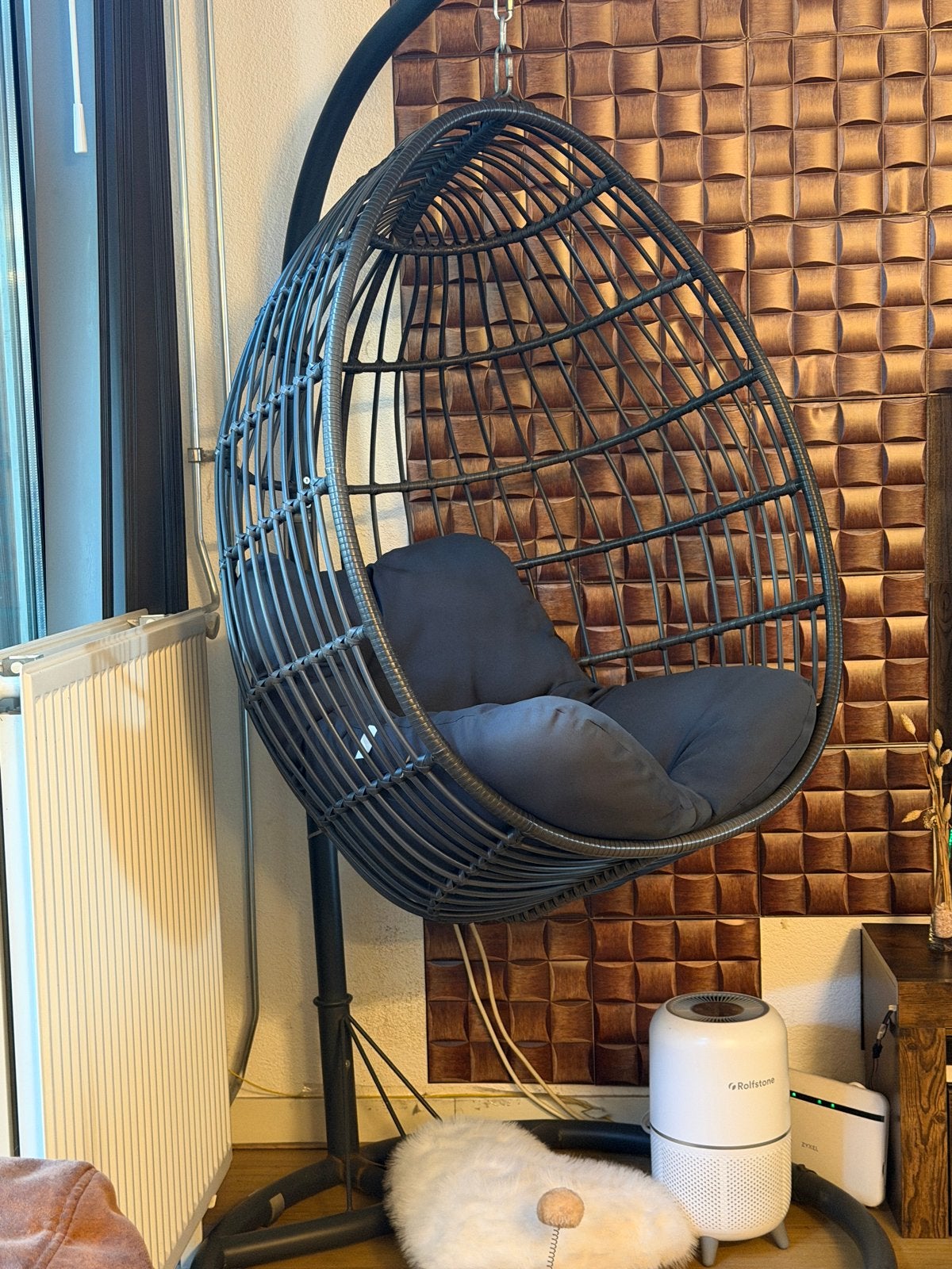 Comfortabele hangstoel voor thuis - Zo goed als nieuw, Ophalen, Zwart, Zo goed als nieuw, Metaal