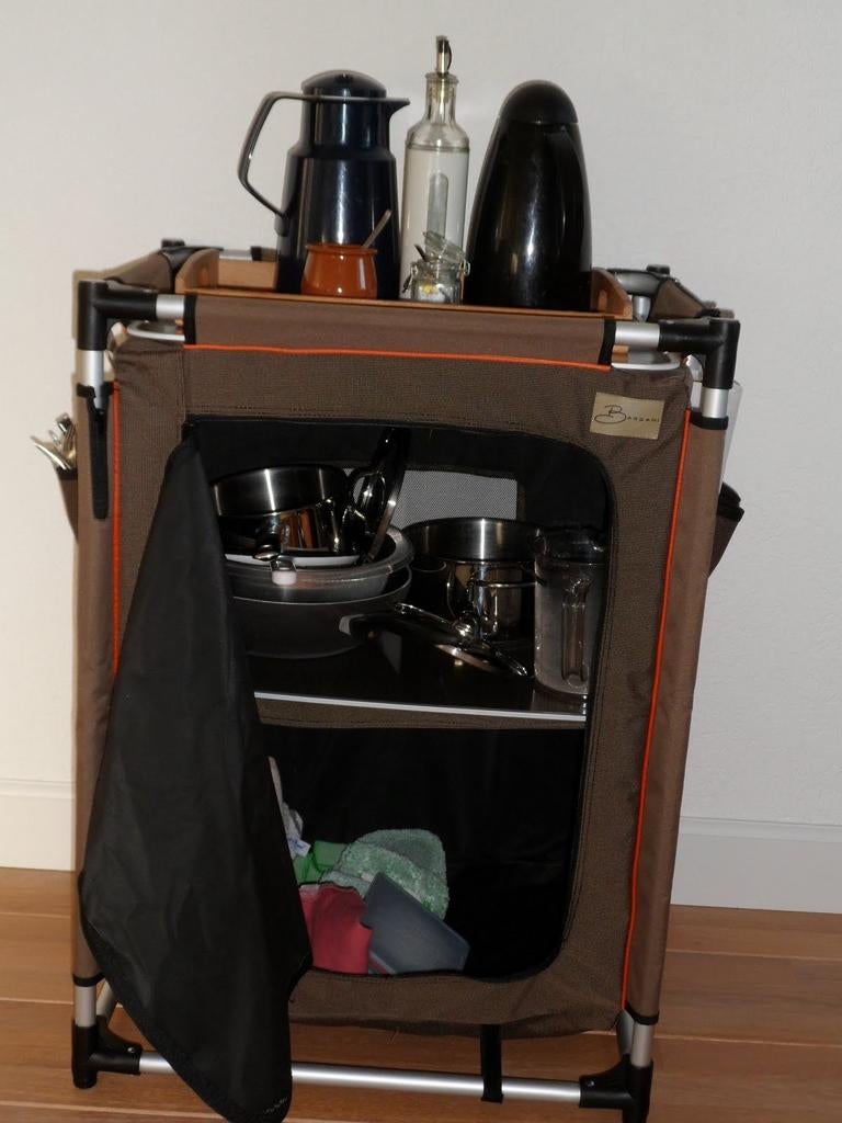 Nog mooie beige legkast Bardani Ripiani 3, Ophalen, Zo goed als nieuw, Campingkast