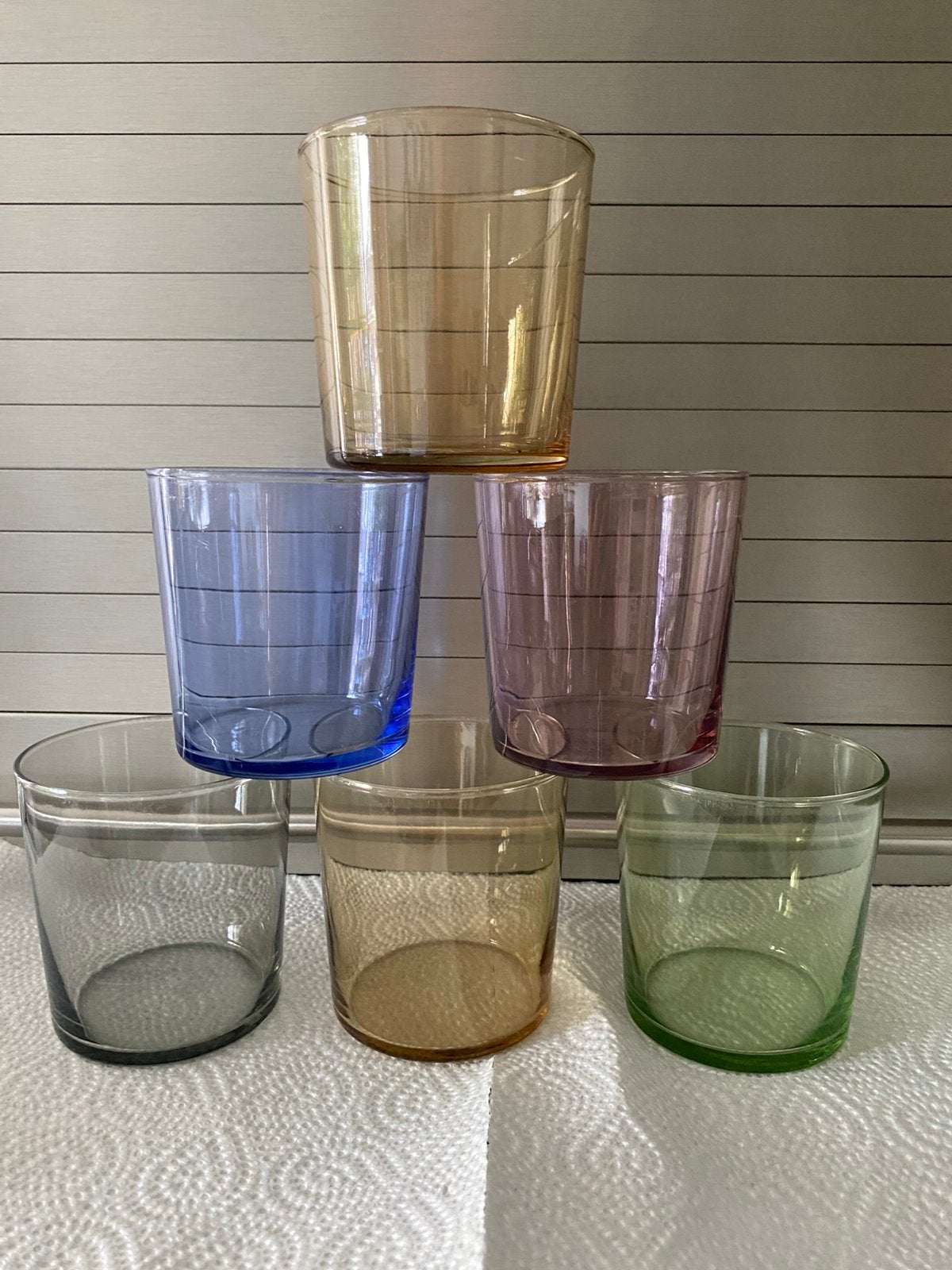 6 mooi waterglazen in kleur, Ophalen of Verzenden, Zo goed als nieuw, Overige typen