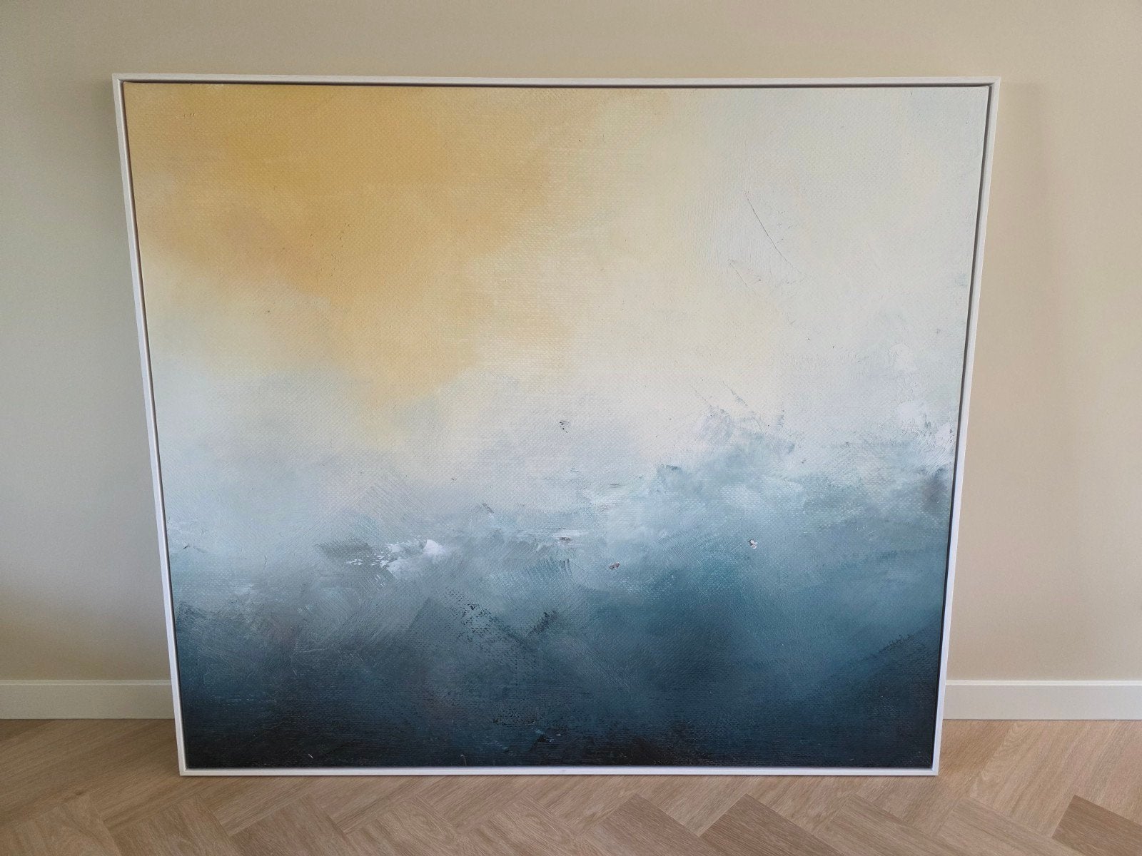 Maria Kitano - Frozen Landscape 5 (150x130 cm) Canvas, Antiek en Kunst, Kunst | Schilderijen | Abstract, Ophalen