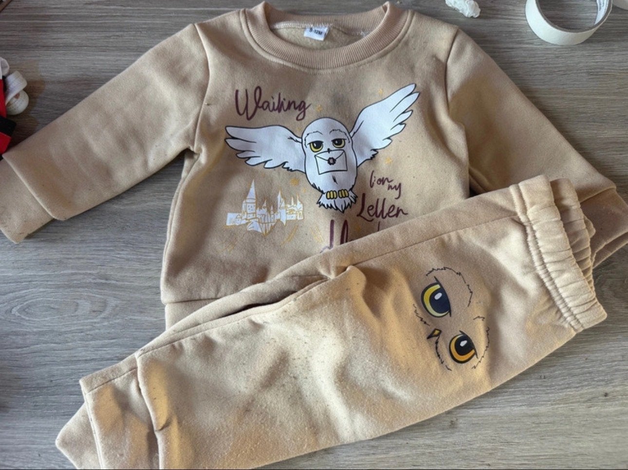 Harry Potter Hedwig set 9-12M, Kinderen en Baby's, Ophalen of Verzenden, Gebruikt, Jongen of Meisje