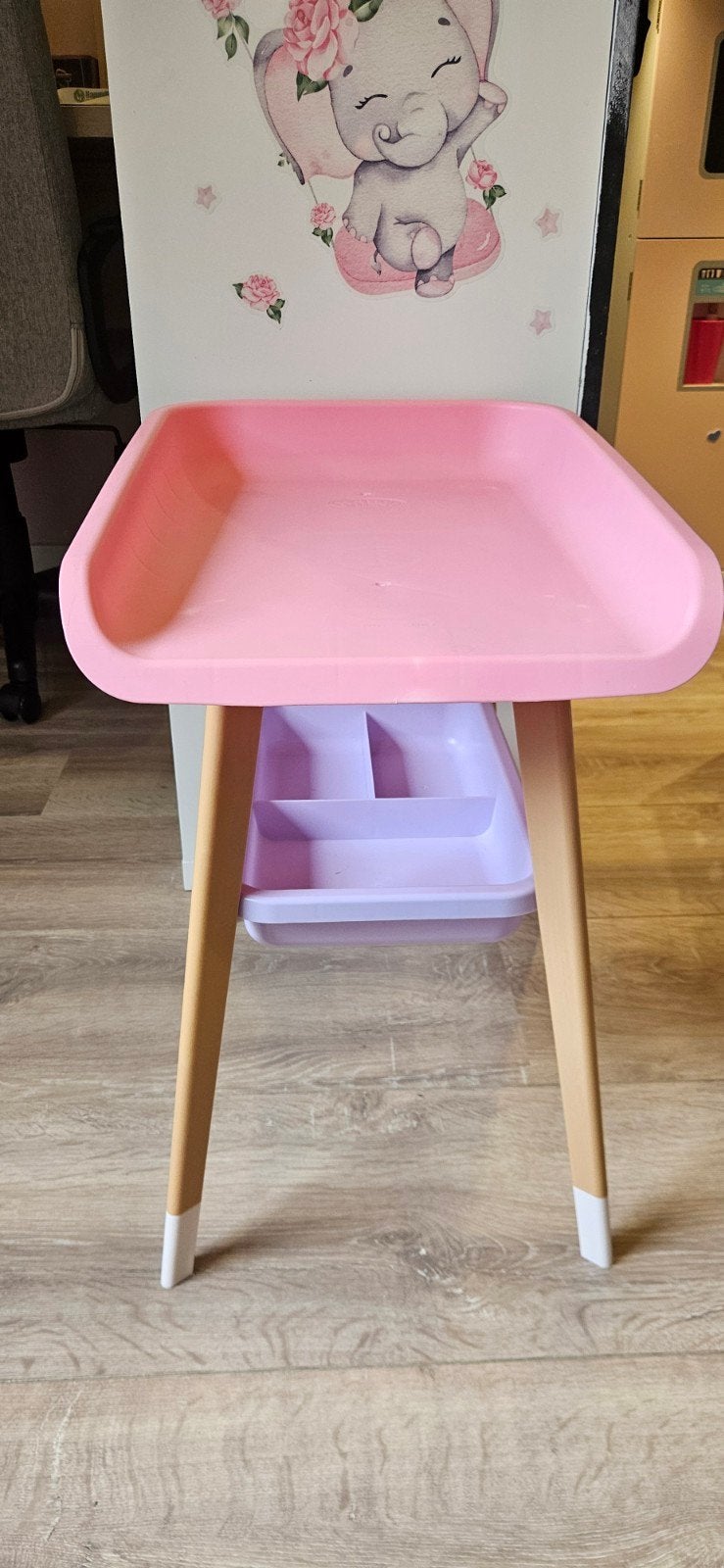 Roze speeltafel met opbergbak voor kinderen, Ophalen, Gebruikt, Tafel