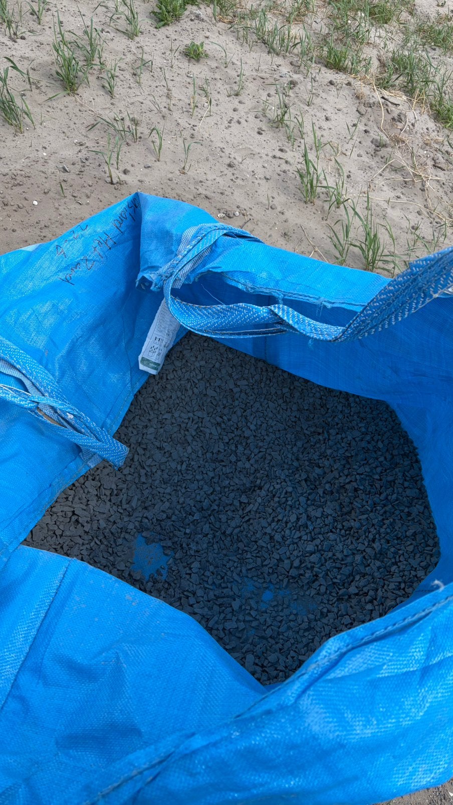 GRATIS Basalt/split antraciet, Ophalen, Zo goed als nieuw, Voegzand
