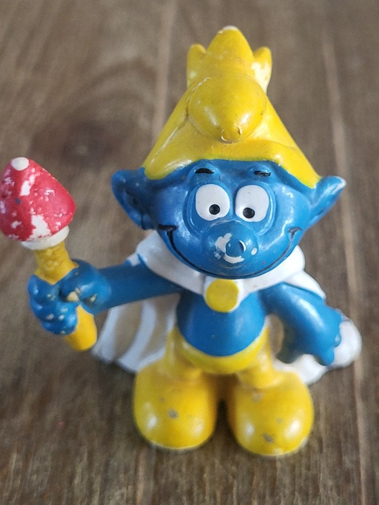 Koning smurf -Bully-, Ophalen of Verzenden, Zo goed als nieuw, Overige Smurfen, Poppetje, Figuurtje of Knuffel