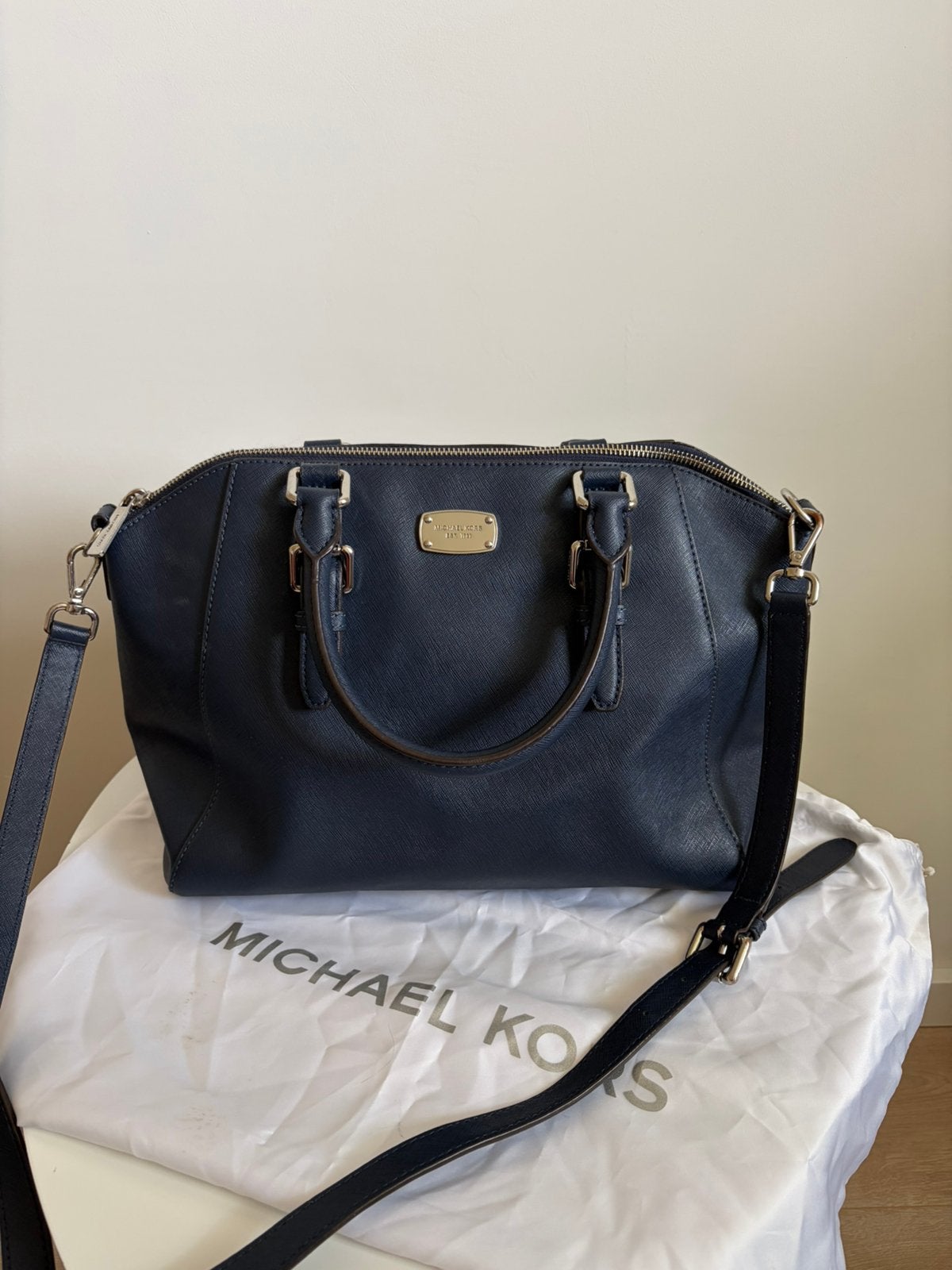 Michael Kors handtas donkerblauw, Ophalen of Verzenden, Zo goed als nieuw, Blauw, Handtas
