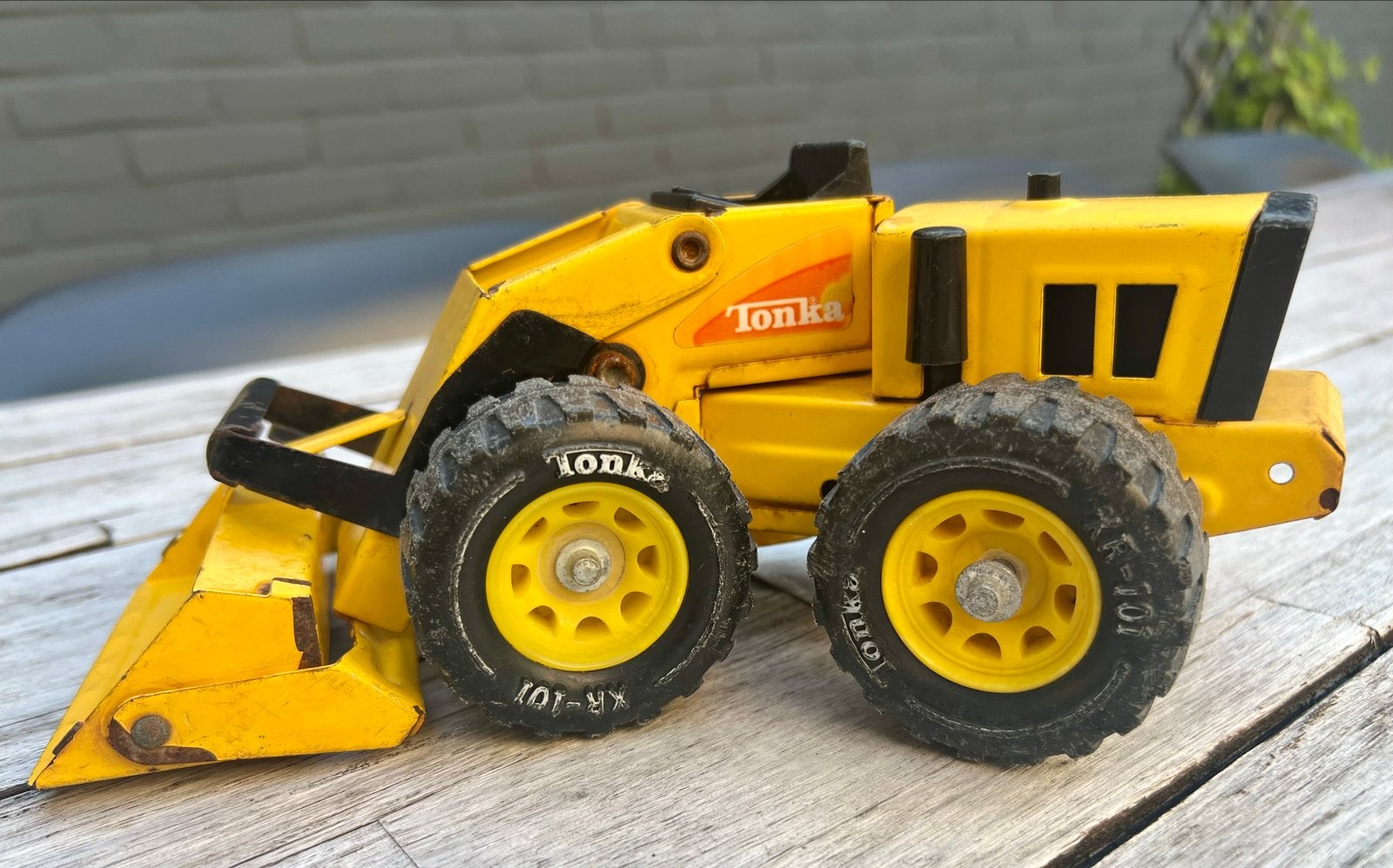 Vintage Tonka Shovel Loader - Geel Metaal Speelgoed, Ophalen of Verzenden, Gebruikt