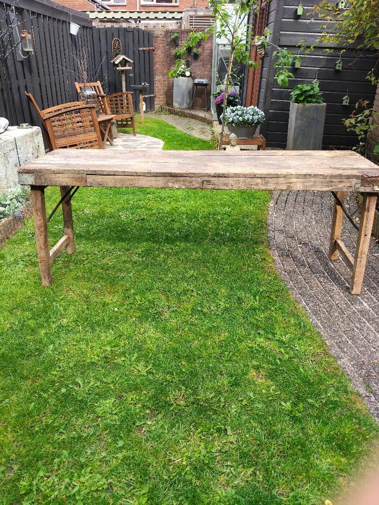 Vintage sidetable robuust industrieel, Huis en Inrichting, Tafels | Sidetables, Ophalen, Zo goed als nieuw, Rechthoekig, 50 tot 75 cm