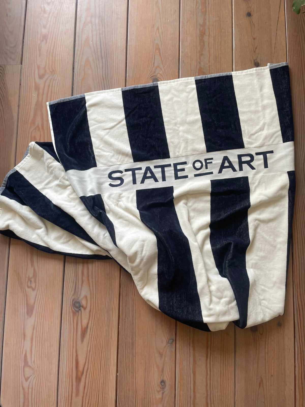 State Of Art badlaken | 100% katoen | blauw-wit | 193x96 cm, Blauw, Overige merken, Badlaken, Nieuw