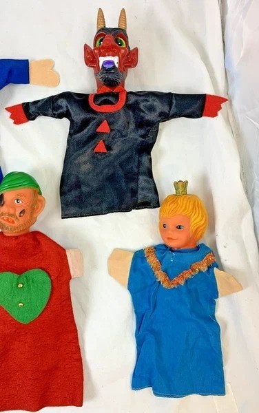 Poppenkastpoppen Set 7 Figuren Jan Klaassen Stijl Handpoppen, Coolsingel 104, 3011 AG Rotterdam, Netherlands, Verzenden, Zo goed als nieuw