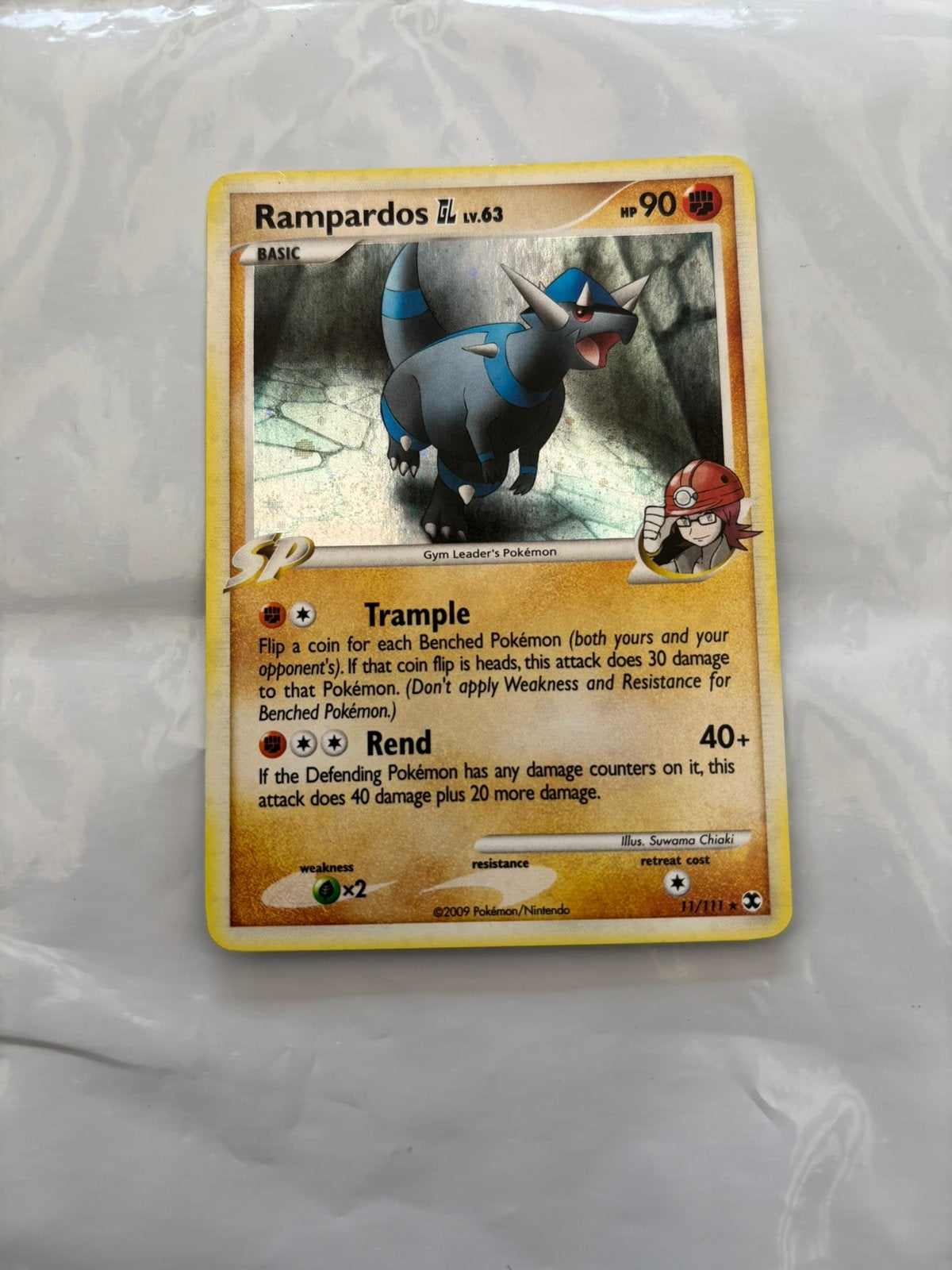 Pokémon Rampardos GL Holo – Rising Rivals, Ophalen of Verzenden, Gebruikt, Losse kaart, Foil