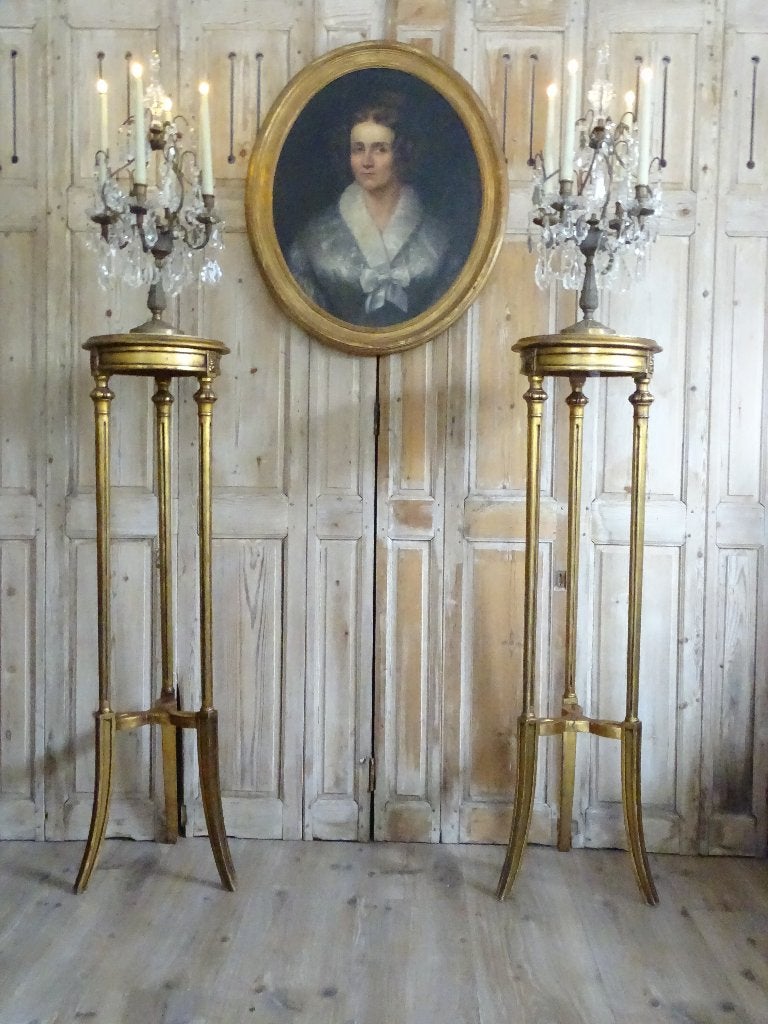 Franse hoge staanders met marmeren blad, Ophalen