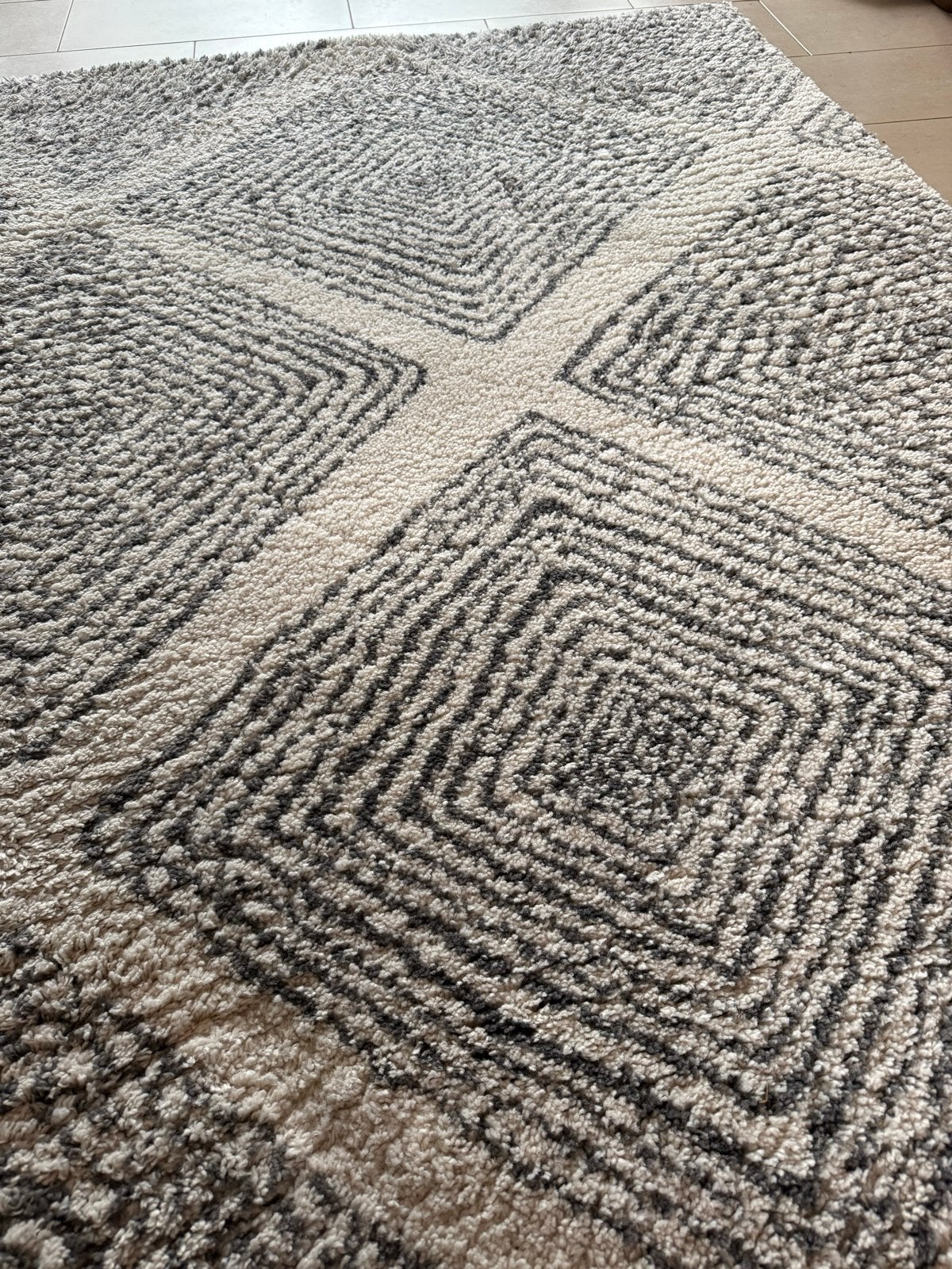 MNT Allure Wire Vloerkleed 160x230 cm - Grijs/Wit, Huis en Inrichting, Ophalen, Wit, 150 tot 200 cm, 200 cm of meer