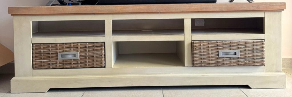 TV kast, Huis en Inrichting, Kasten | Televisiemeubels, Ophalen, Gebruikt, 150 tot 200 cm, Eikenhout