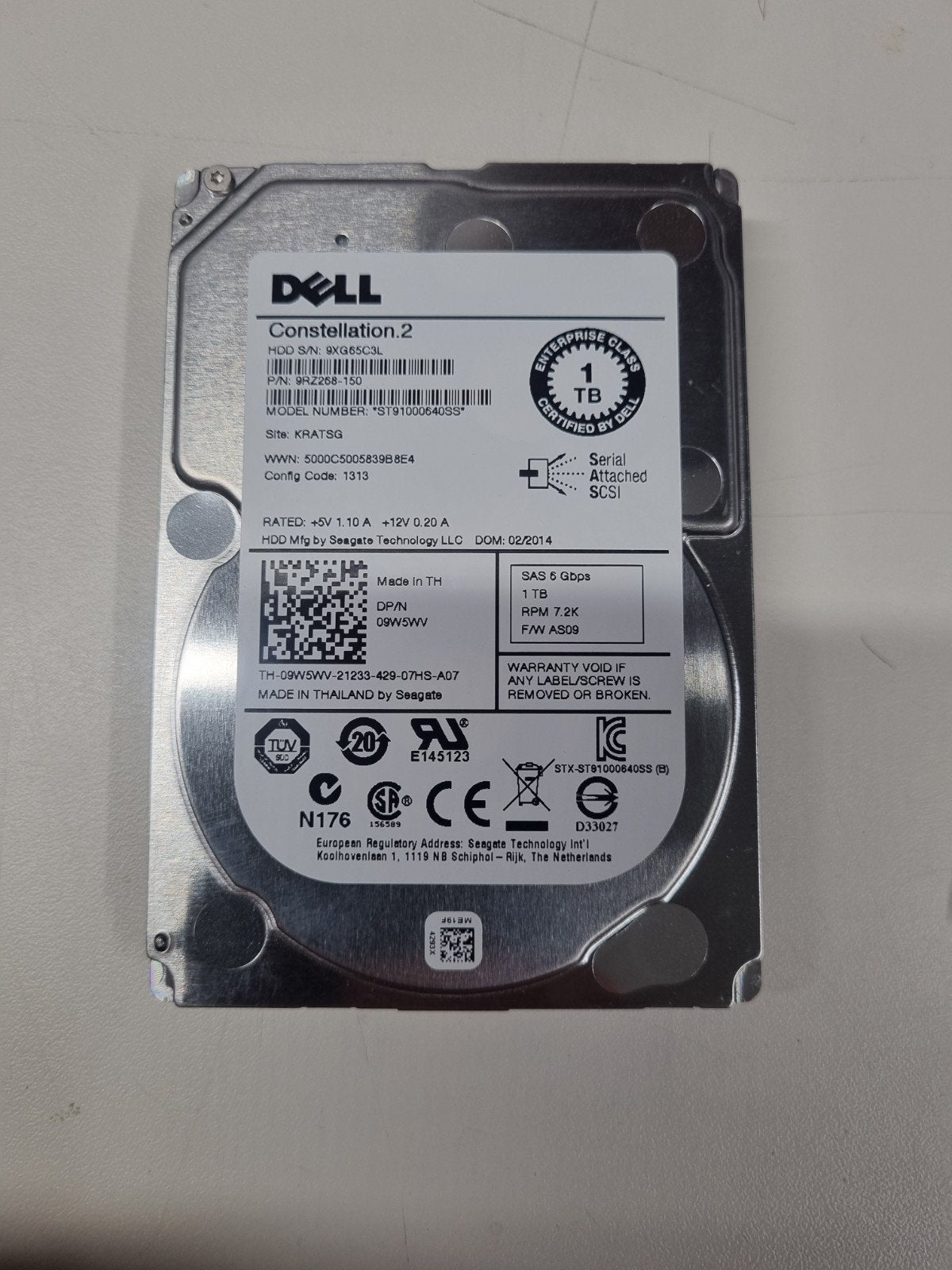 Dell / Seagate Constellation.2 1TB 2.5" SAS HDD (7.2K 6Gbps), Ophalen, SAS, Server, HDD