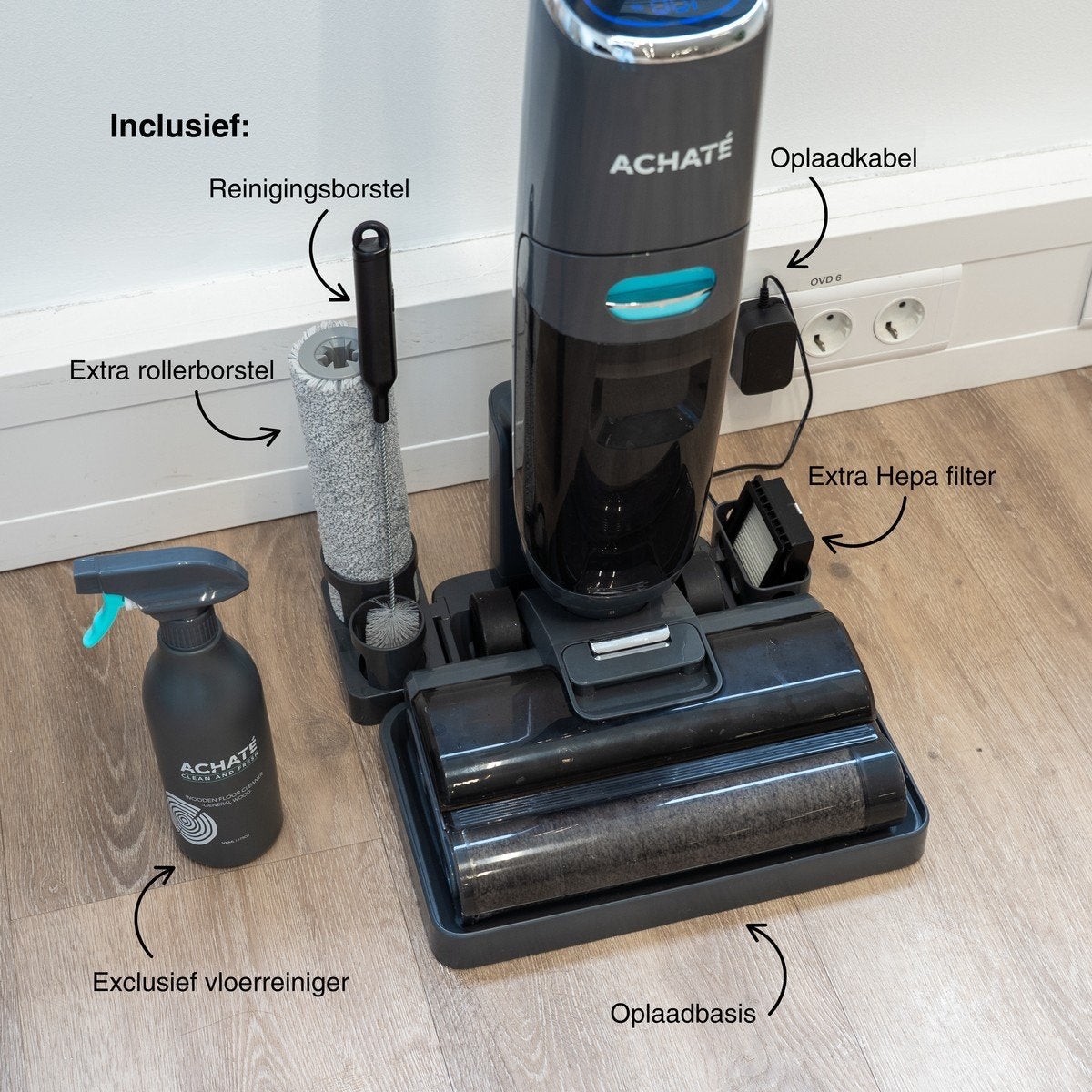 Achaté Dweilstofzuiger Wet & Dry Zo goed als nieuw, Overige merken, Ophalen, Combi-reiniger, Geschikt voor tapijt