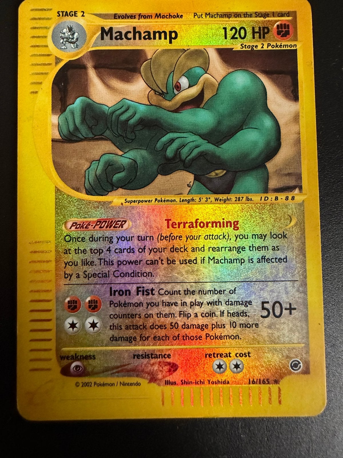 Machamp reserve Holo Rare Pokémon Kaart (Skyridge Set), Ophalen of Verzenden, Gebruikt, Losse kaart, Foil