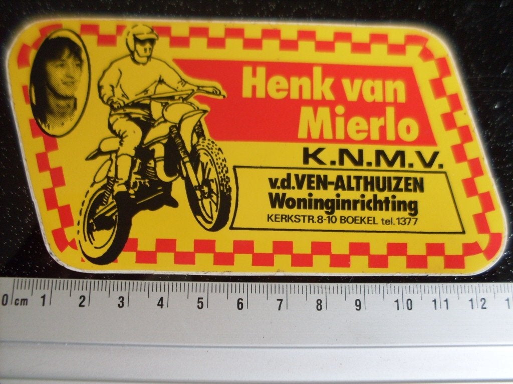 sticker Henk van Mierlo knmv motorcross motocross, Verzamelen, Verzenden, Zo goed als nieuw, Sport
