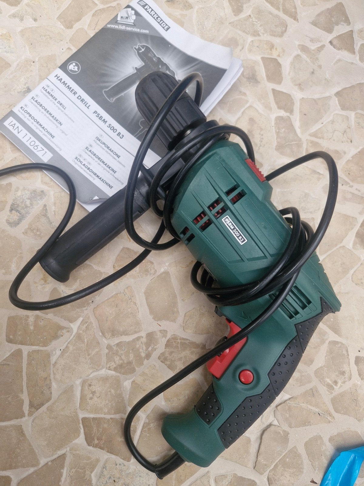 Parkside Klopboormachine PSBM 500 B3 - Zo goed als nieuw, Ophalen, Boor- en/of Breekhamer, Zo goed als nieuw, Variabele snelheid